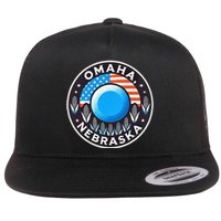 Nebraska Blue Dot Democratic 2nd District Omaha Kamala 2024 Flat Bill Trucker Hat