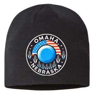 Nebraska Blue Dot Democratic 2nd District Omaha Kamala 2024 Sustainable Beanie