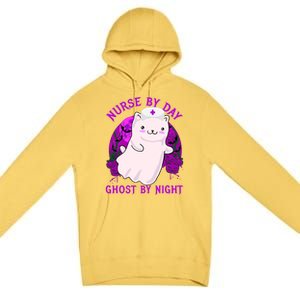 Nurse By Day Ghost By Night Kitty Cat Ghost Nurse Halloween Gift Premium Pullover Hoodie