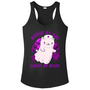 Nurse By Day Ghost By Night Kitty Cat Ghost Nurse Halloween Gift Ladies PosiCharge Competitor Racerback Tank