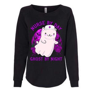 Nurse By Day Ghost By Night Kitty Cat Ghost Nurse Halloween Gift Womens California Wash Sweatshirt