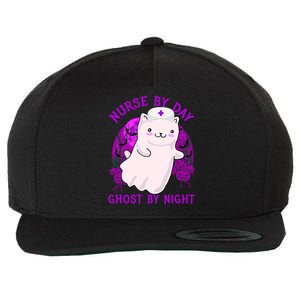 Nurse By Day Ghost By Night Kitty Cat Ghost Nurse Halloween Gift Wool Snapback Cap