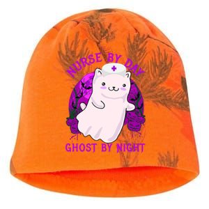 Nurse By Day Ghost By Night Kitty Cat Ghost Nurse Halloween Gift Kati - Camo Knit Beanie