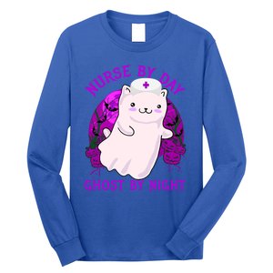 Nurse By Day Ghost By Night Kitty Cat Ghost Nurse Halloween Gift Long Sleeve Shirt