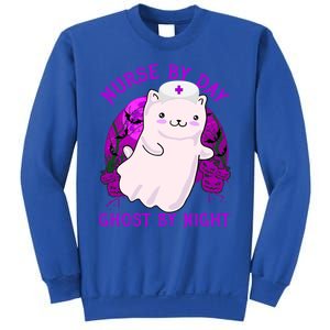 Nurse By Day Ghost By Night Kitty Cat Ghost Nurse Halloween Gift Sweatshirt