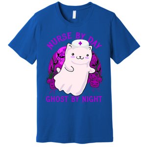 Nurse By Day Ghost By Night Kitty Cat Ghost Nurse Halloween Gift Premium T-Shirt