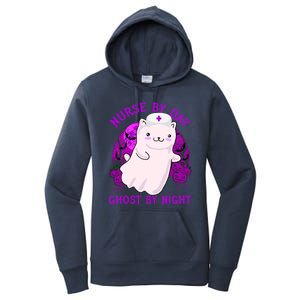 Nurse By Day Ghost By Night Kitty Cat Ghost Nurse Halloween Gift Women's Pullover Hoodie