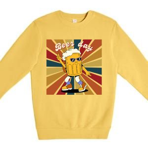 National Beer Day Happy Retro Beer Day Dance Gift Premium Crewneck Sweatshirt