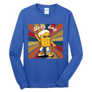 National Beer Day Happy Retro Beer Day Dance Gift Tall Long Sleeve T-Shirt