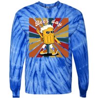 National Beer Day Happy Retro Beer Day Dance Gift Tie-Dye Long Sleeve Shirt