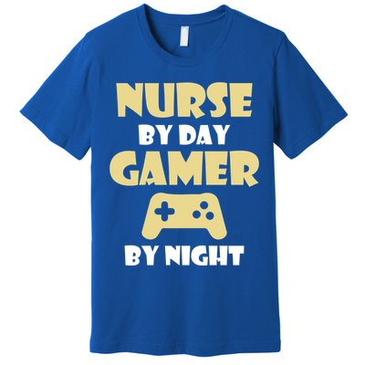 Nurse By Day Gamer By Night Funny Nursing Student Cool Gift Premium T-Shirt