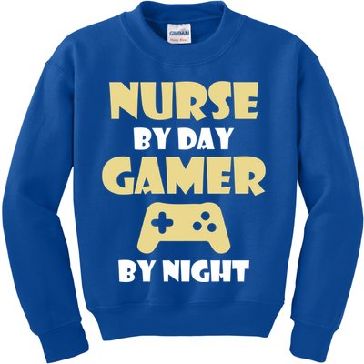 Nurse By Day Gamer By Night Funny Nursing Student Cool Gift Kids Sweatshirt
