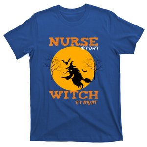 Nurse By Day Witch By Night Funny Nurse Halloween Gift T-Shirt