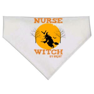 Nurse By Day Witch By Night Funny Nurse Halloween Gift USA-Made Doggie Bandana