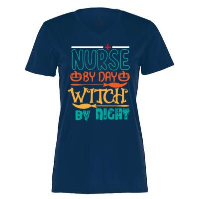 Nurse By Day Witch By Night Women's Momentum V-Neck T-Shirt