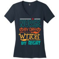 Nurse By Day Witch By Night Women's V-Neck T-Shirt