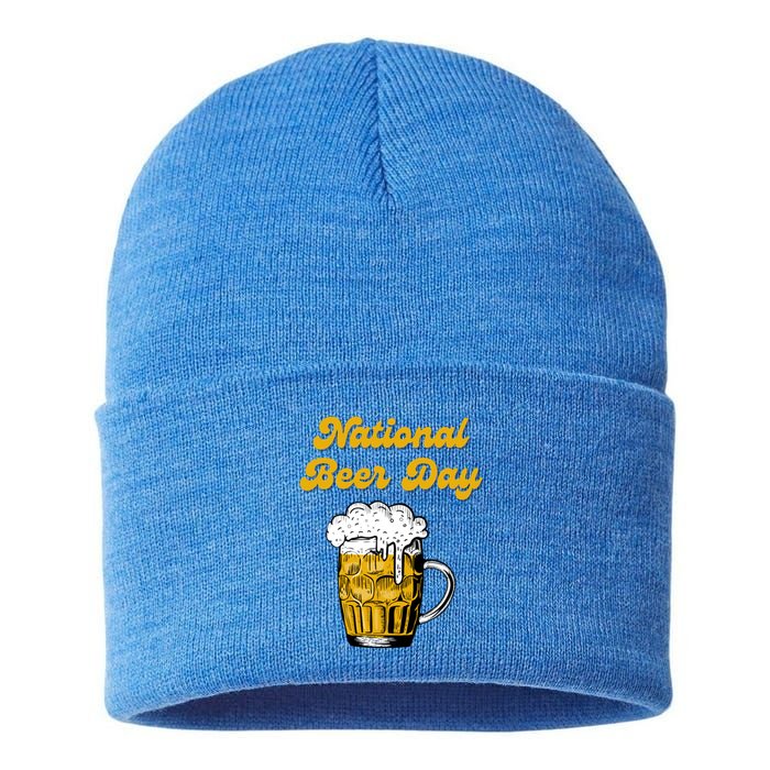 National Beer Day Beer Lover Gift Cool Gift Sustainable Knit Beanie