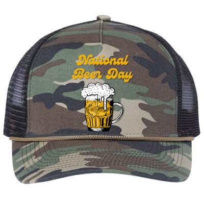 National Beer Day Beer Lover Gift Cool Gift Retro Rope Trucker Hat Cap