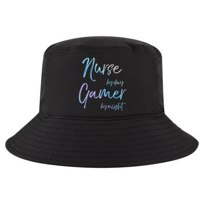 Nurse By Day Gamer By Night Funny National Nurses Week Gift Cool Comfort Performance Bucket Hat