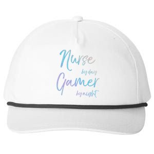 Nurse By Day Gamer By Night Funny National Nurses Week Gift Snapback Five-Panel Rope Hat