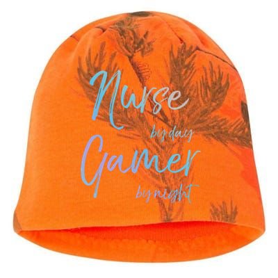 Nurse By Day Gamer By Night Funny National Nurses Week Gift Kati - Camo Knit Beanie