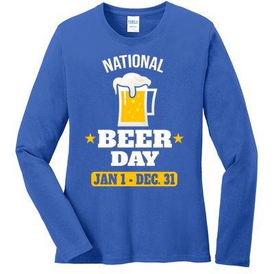 National Beer Day Funny Beer Design For Craft Beer Lovers Great Gift Ladies Long Sleeve Shirt