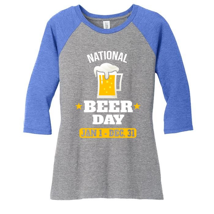 National Beer Day Funny Beer Design For Craft Beer Lovers Great Gift Women's Tri-Blend 3/4-Sleeve Raglan Shirt