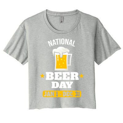 National Beer Day Funny Beer Design For Craft Beer Lovers Great Gift Women's Crop Top Tee