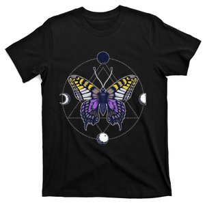 N.O.N.B..I.N.A.R.Y Butterfly Enby Pride Flag Lgbt Subtle T-Shirt