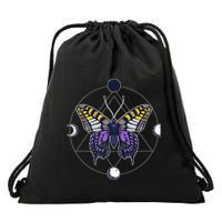 N.O.N.B..I.N.A.R.Y Butterfly Enby Pride Flag Lgbt Subtle Drawstring Bag