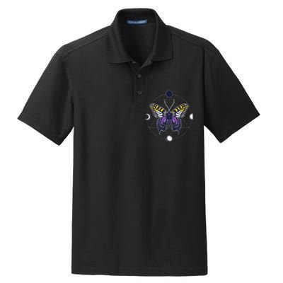 N.O.N.B..I.N.A.R.Y Butterfly Enby Pride Flag Lgbt Subtle Dry Zone Grid Polo