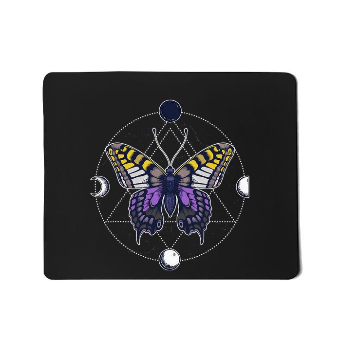 N.O.N.B..I.N.A.R.Y Butterfly Enby Pride Flag Lgbt Subtle Mousepad