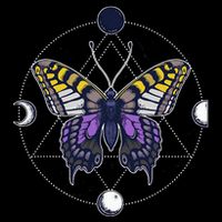 N.O.N.B..I.N.A.R.Y Butterfly Enby Pride Flag Lgbt Subtle Poster