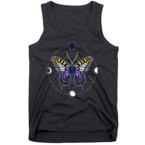 N.O.N.B..I.N.A.R.Y Butterfly Enby Pride Flag Lgbt Subtle Tank Top