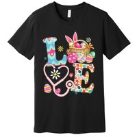 Nurse Bunny Easter Day Love Stethoscope Scrub Premium T-Shirt