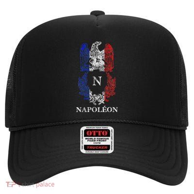 Napoleon Bonaparte Eagle Emblem Insignia French Flag High Crown Mesh Back Trucker Hat