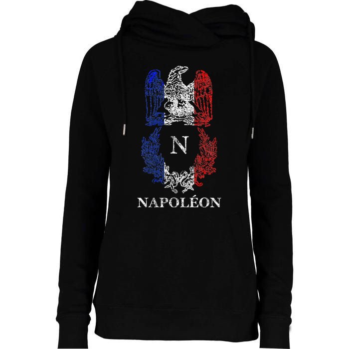 Napoleon Bonaparte Eagle Emblem Insignia French Flag Womens Funnel Neck Pullover Hood