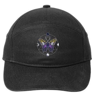 Nonbinary Butterfly Enby Pride Flag Lgbt Subtle Transgender 7-Panel Snapback Hat