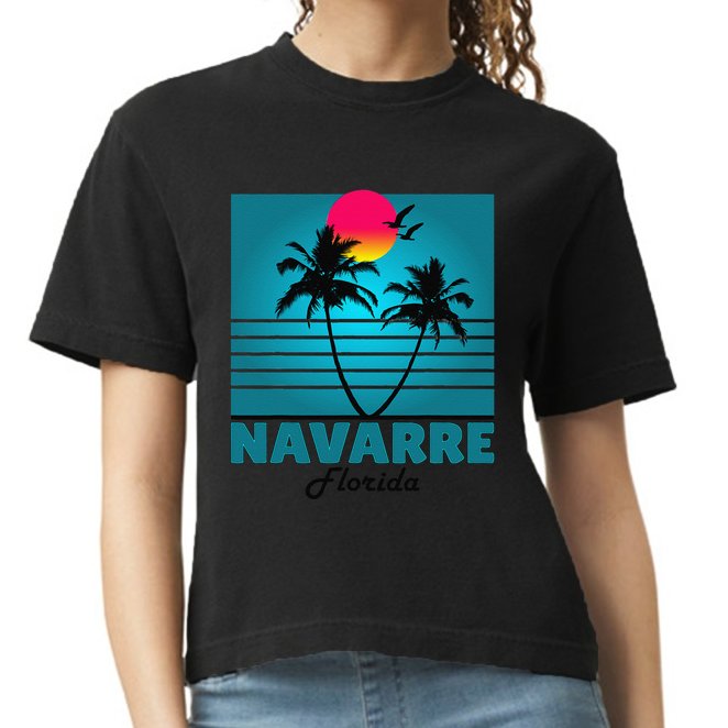 Navarre Beach Florida Fl Summer Seagulls Souvenirs Comfort Colors Boxy T-Shirt