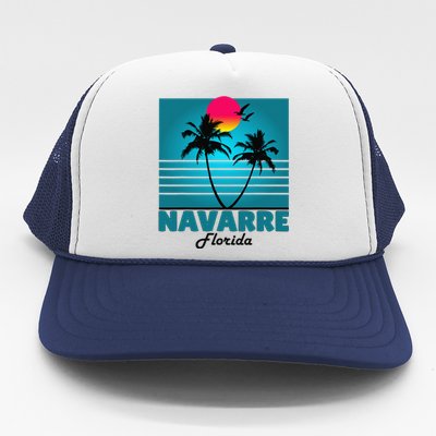 Navarre Beach Florida Fl Summer Seagulls Souvenirs Trucker Hat