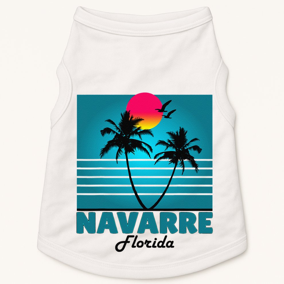 Navarre Beach Florida Fl Summer Seagulls Souvenirs Doggie Tank