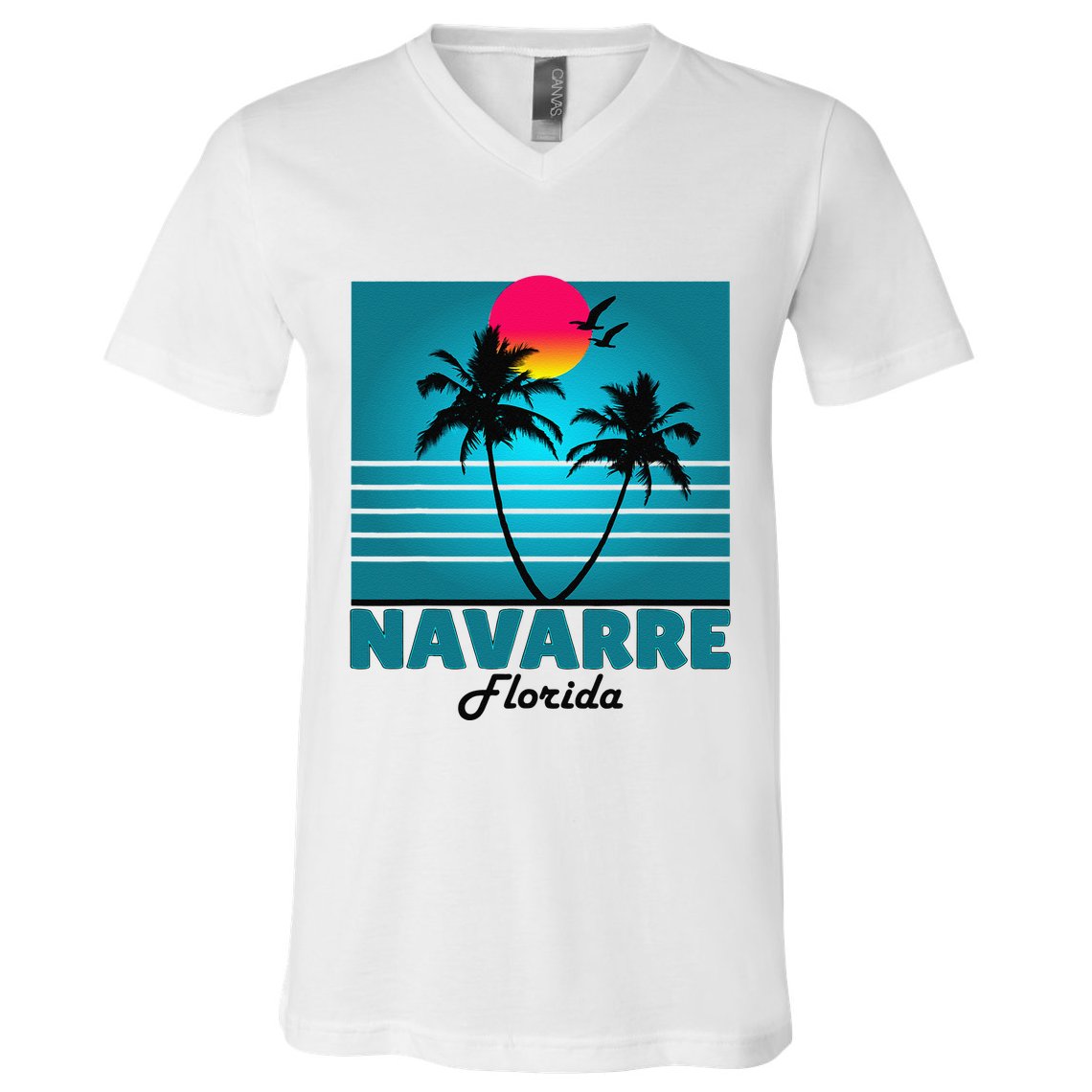 Navarre Beach Florida Fl Summer Seagulls Souvenirs V-Neck T-Shirt