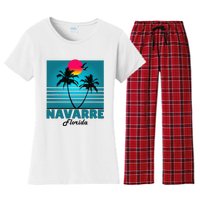 Navarre Beach Florida Fl Summer Seagulls Souvenirs Women's Flannel Pajama Set