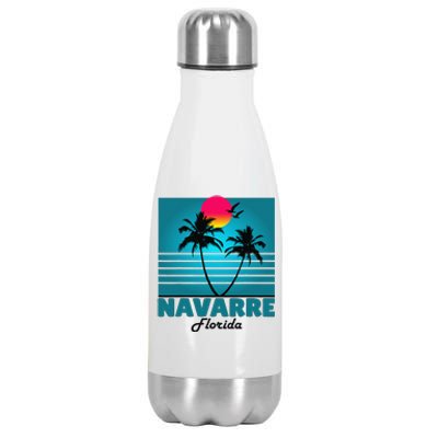 Navarre Beach Florida Fl Summer Seagulls Souvenirs Stainless Steel Insulated Water Bottle