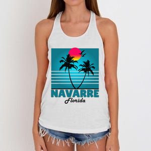 Navarre Beach Florida Fl Summer Seagulls Souvenirs Women's Knotted Racerback Tank