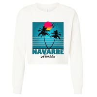 Navarre Beach Florida Fl Summer Seagulls Souvenirs Cropped Pullover Crew