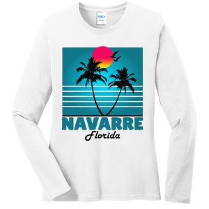 Navarre Beach Florida Fl Summer Seagulls Souvenirs Ladies Long Sleeve Shirt