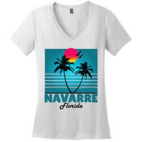 Navarre Beach Florida Fl Summer Seagulls Souvenirs Women's V-Neck T-Shirt