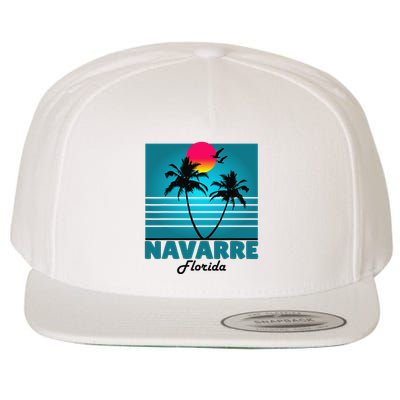 Navarre Beach Florida Fl Summer Seagulls Souvenirs Wool Snapback Cap