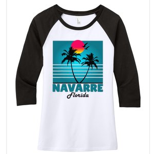 Navarre Beach Florida Fl Summer Seagulls Souvenirs Women's Tri-Blend 3/4-Sleeve Raglan Shirt